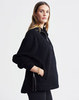 Black Theresa Half-Zip Fleece Sweatshirt