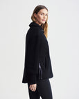 Black Theresa Half-Zip Fleece Sweatshirt