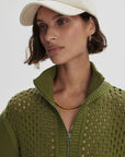 Fresh Fern Gaines Half-Zip Knitted Top