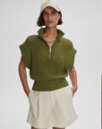 Fresh Fern Gaines Half-Zip Knitted Top