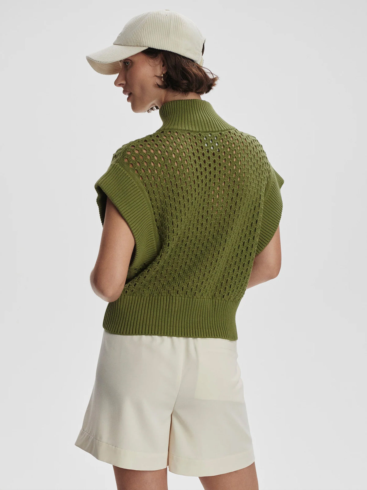 Fresh Fern Gaines Half-Zip Knitted Top