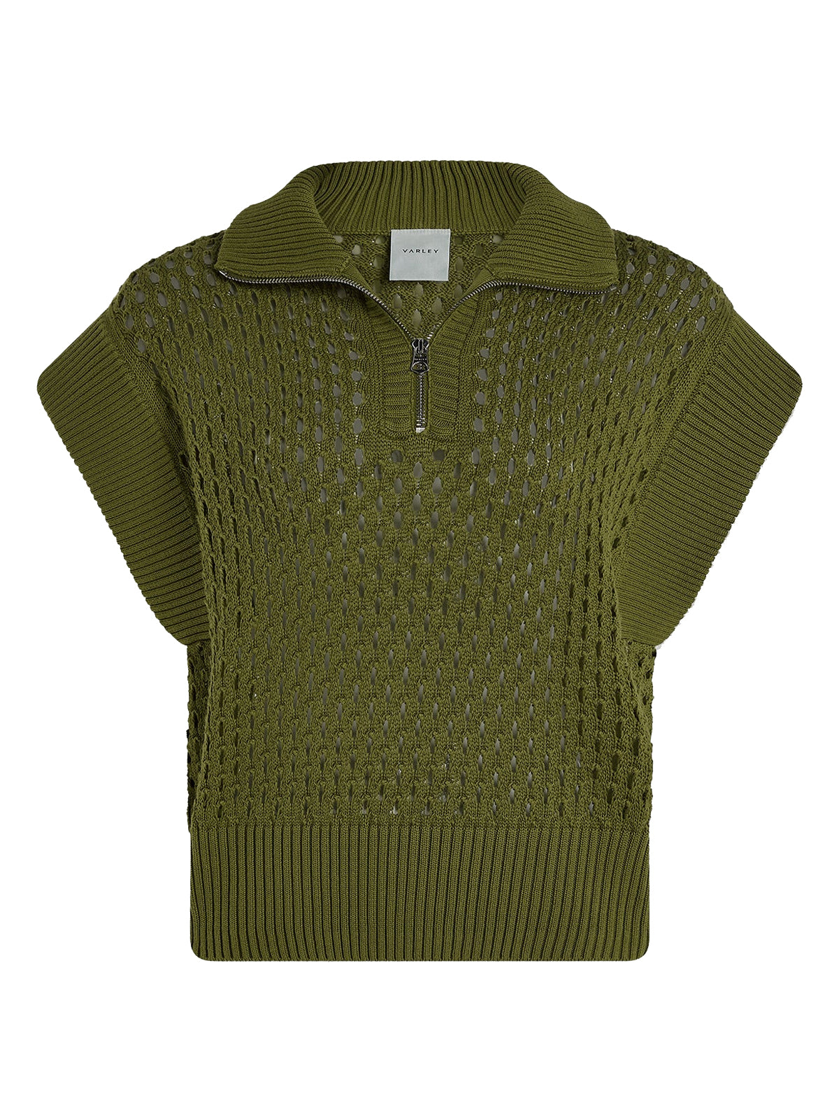 Fresh Fern Gaines Half-Zip Knitted Top