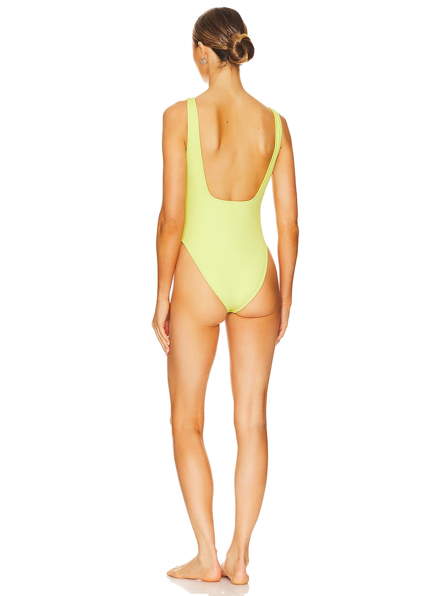 Cyber Lime Football Swimsuit