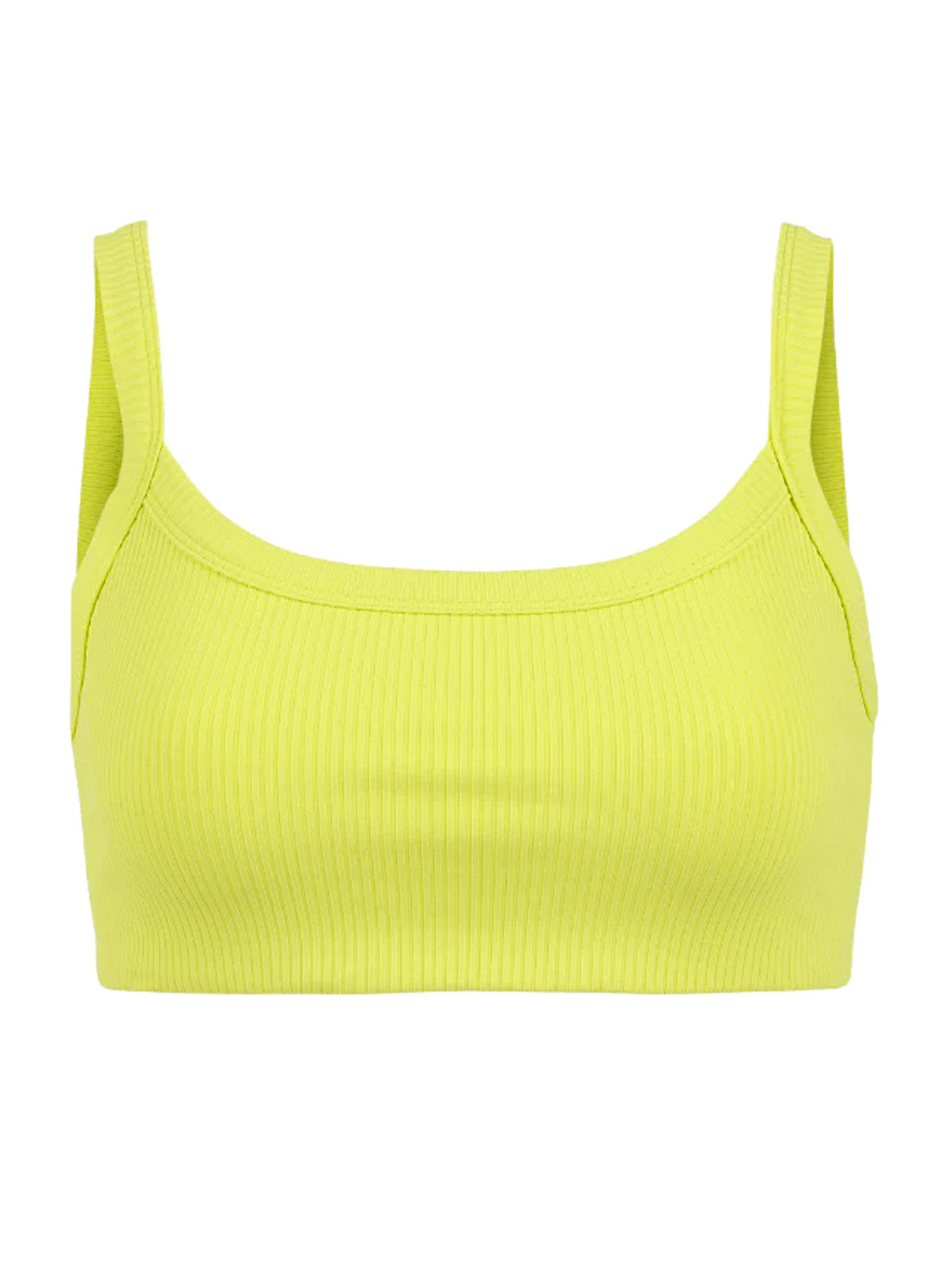 Bright Yellow Ribbed Sports Bra