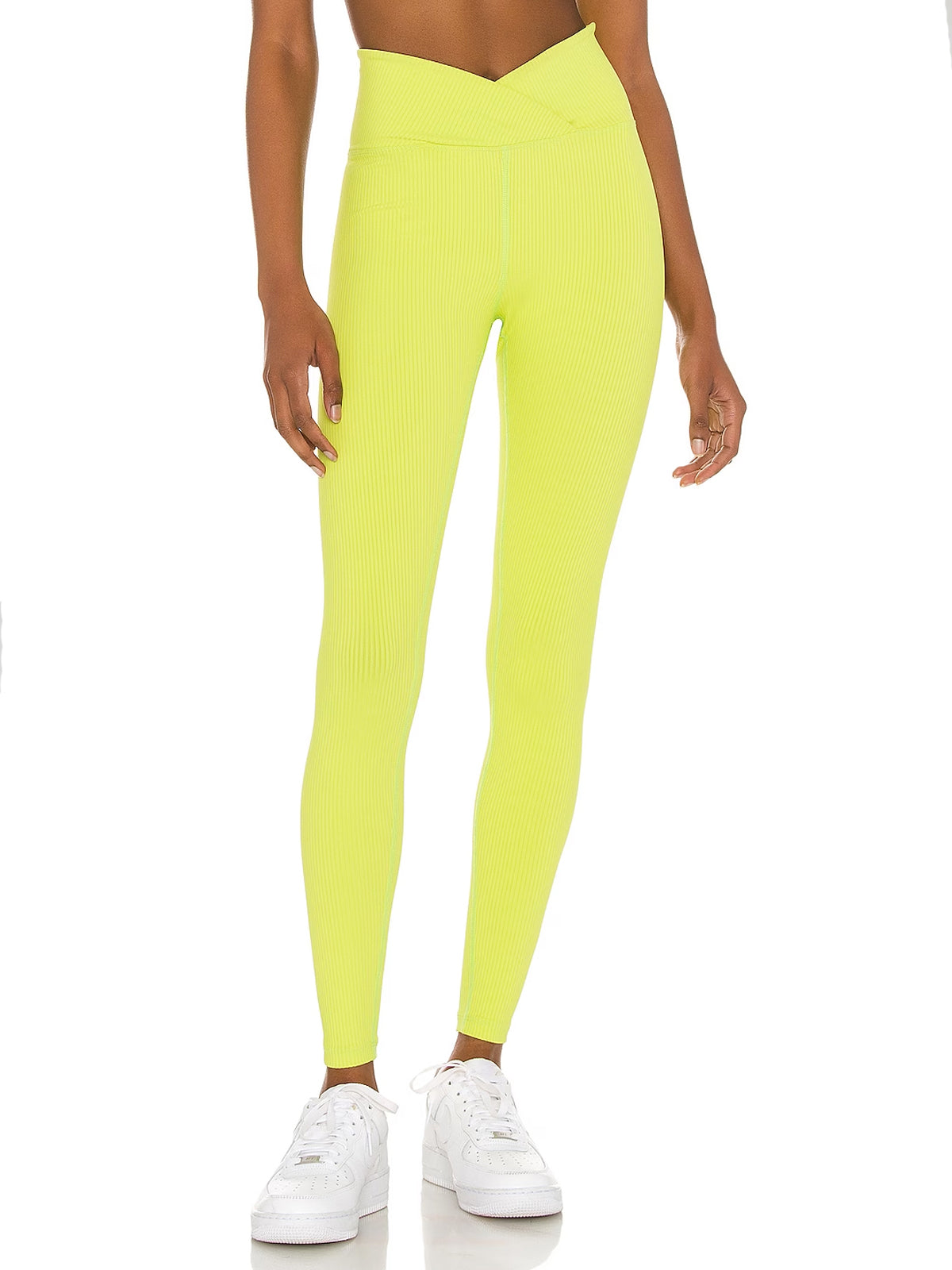 Cyber Lime Ribbed Veronica Leggings