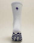 Navy Star Checkerboard Pilates Grip Socks