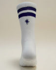 Navy Double Stripe Pilates Grip Socks