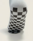 Chocolate Checkerboard Pilates Grip Socks