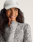 Almond Milk and Charcoal Snake Print TruePurpose Training Long Sleeve Cropped Top