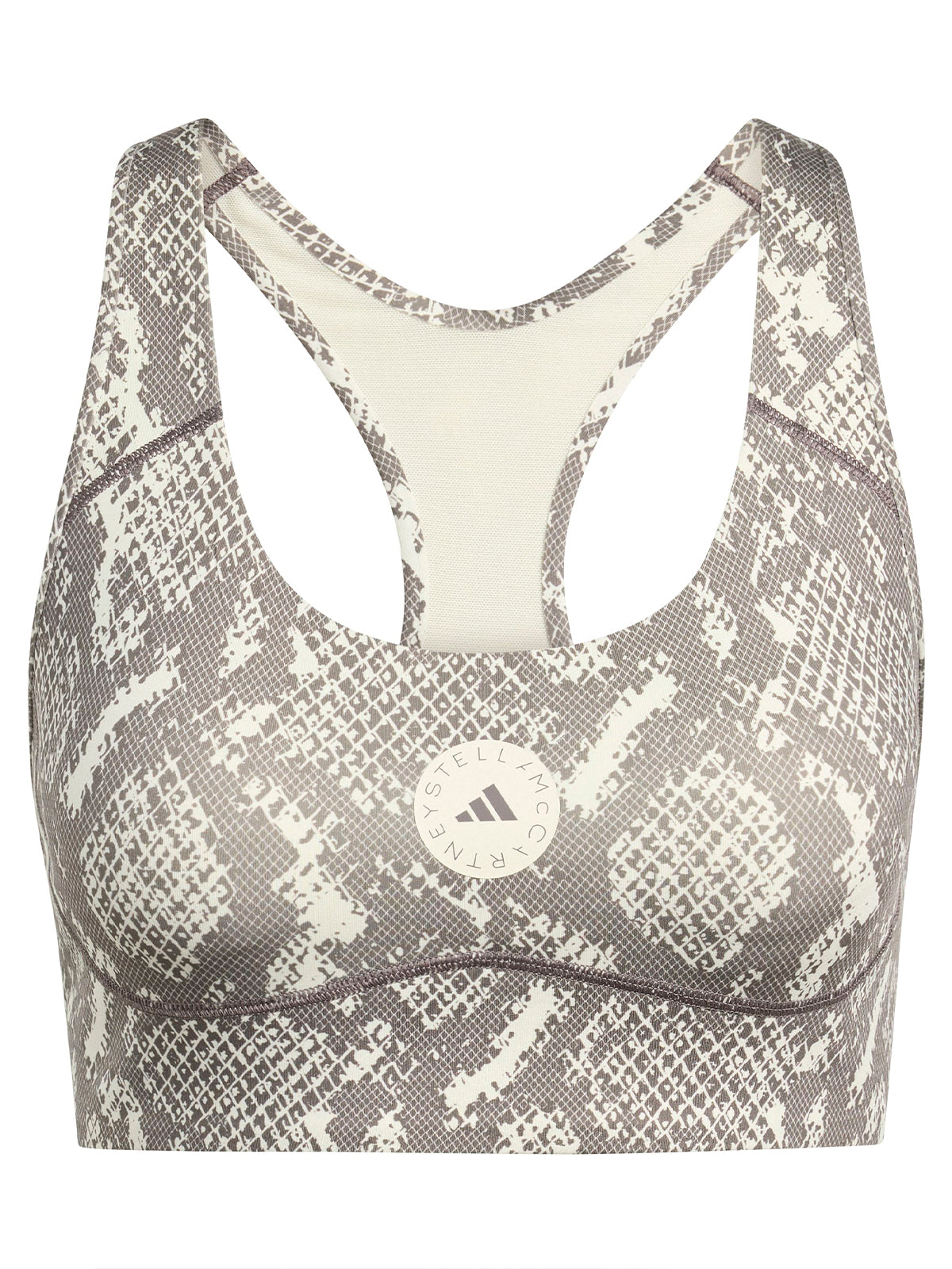 Almond Milk and Charcoal TruePurpose Power Impact Snake Print Training Bra