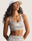 Almond Milk and Charcoal TruePurpose Power Impact Snake Print Training Bra