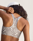 Almond Milk and Charcoal TruePurpose Power Impact Snake Print Training Bra