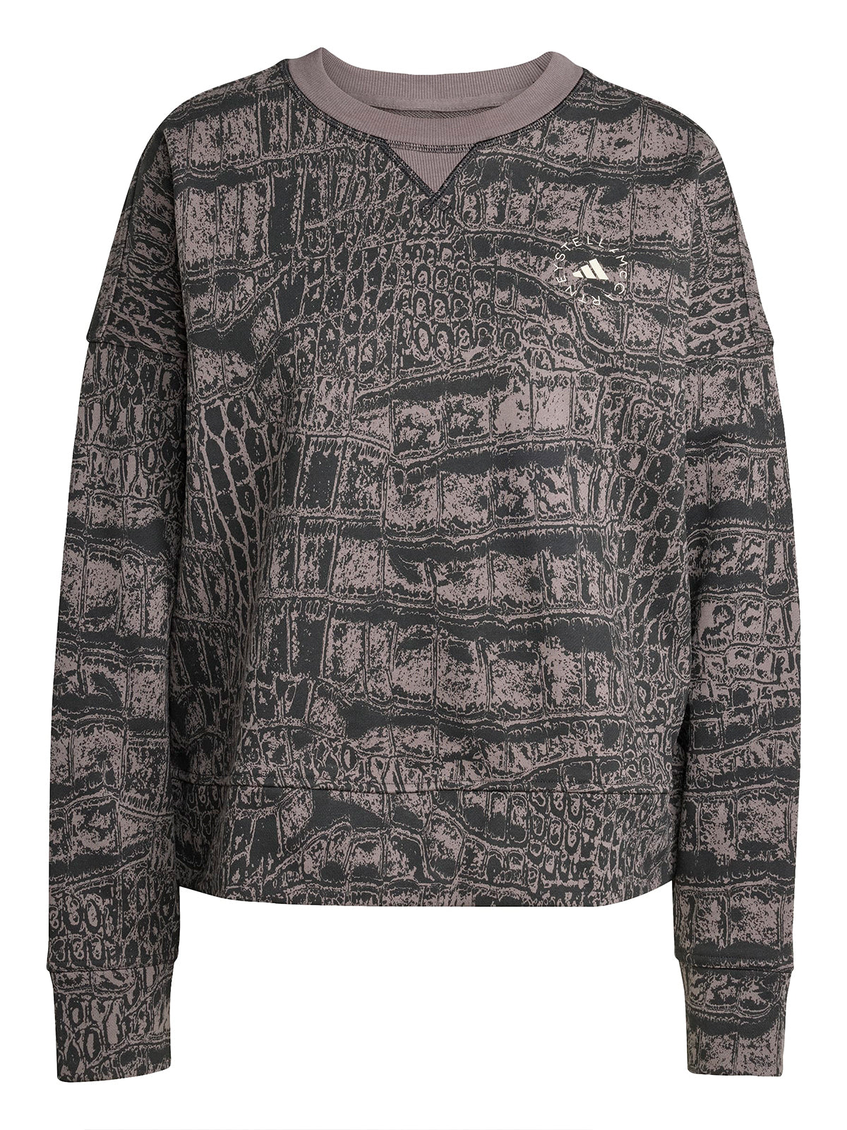 Charcoal and Black Logo Graphic Print Crewneck Sweatshirt