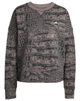 Charcoal and Black Logo Graphic Print Crewneck Sweatshirt