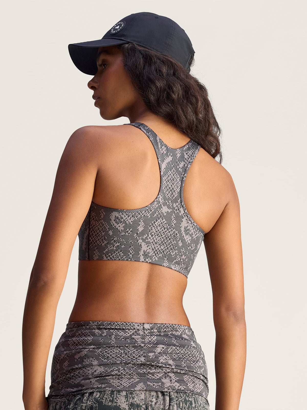 Charcoal and Black Snake Print Power Impact Training Bra