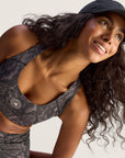 Charcoal and Black Snake Print Power Impact Training Bra