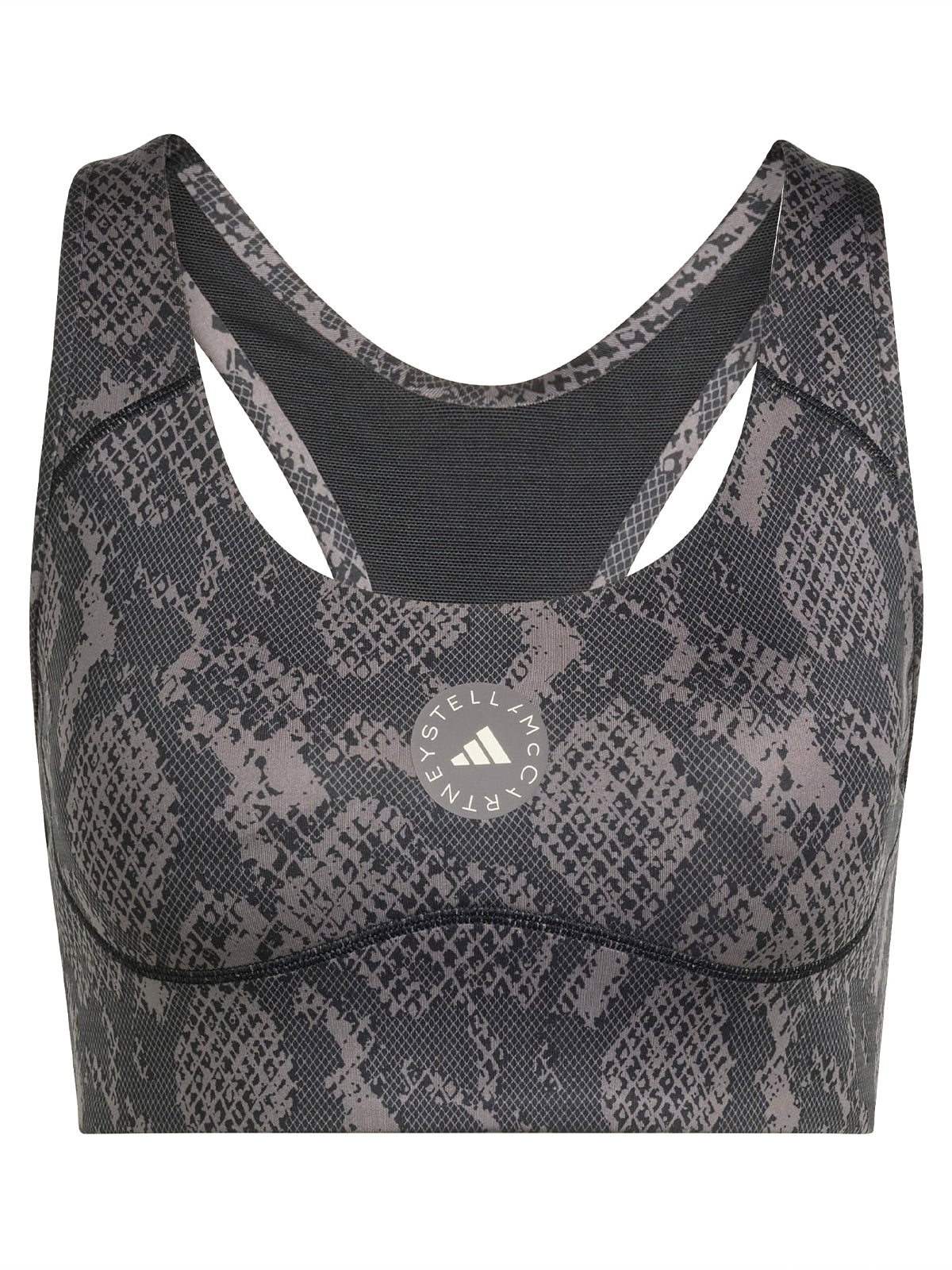 Charcoal and Black Snake Print Power Impact Training Bra