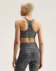 Dove Grey Carbon Leopard Print Prime Lift Medium Impact Training Bra