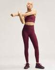 Maroon Full Length Training Leggings