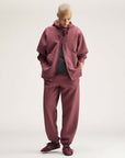 Quiet Crimson Zip-Front Hooded Sweatshirt