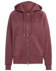 Quiet Crimson Zip-Front Hooded Sweatshirt