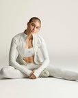 White and Orbit Grey Leopard Print TruePurpose Midlayer Zip Training Jacket
