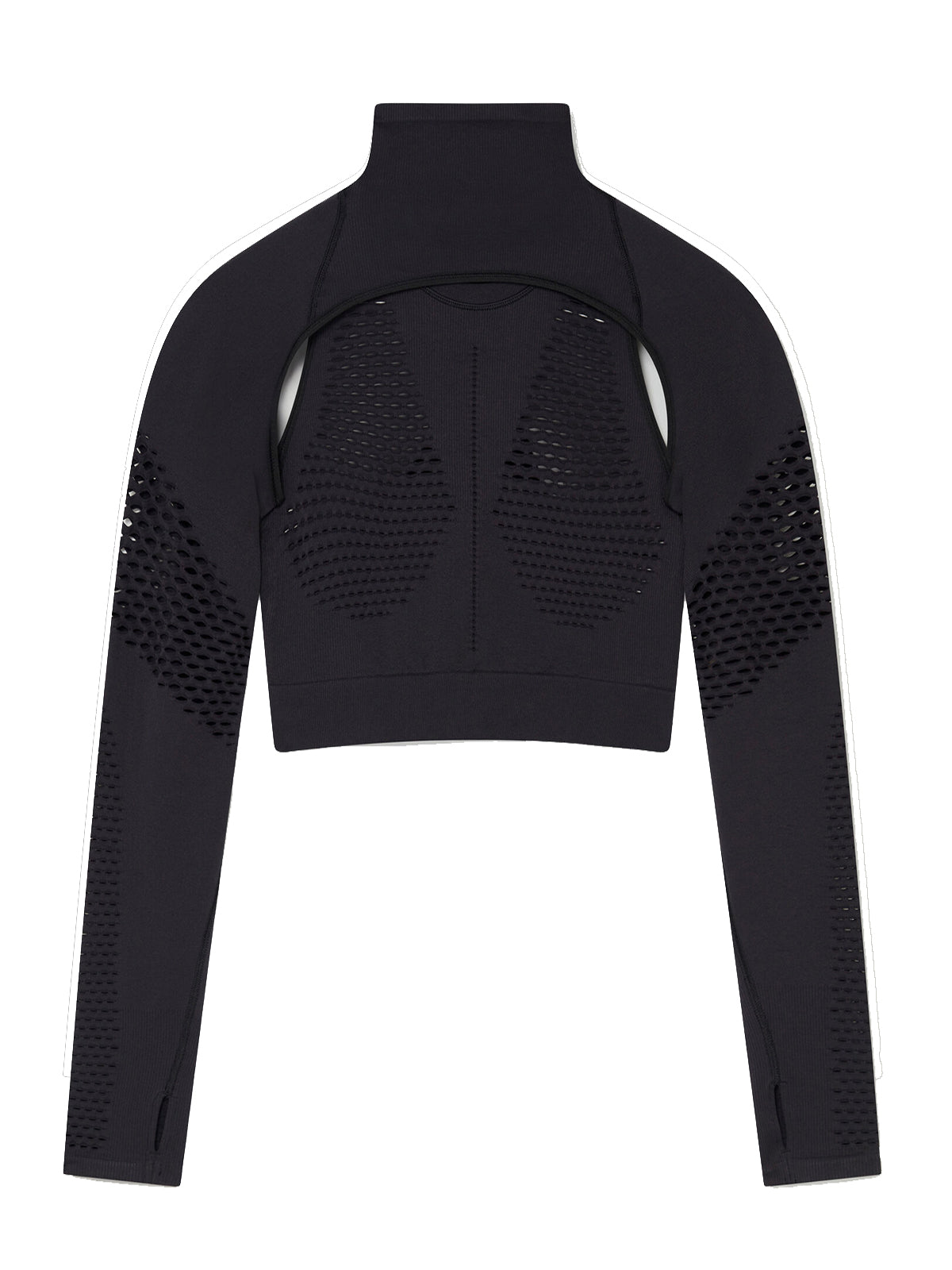 Black Seamless TrueStrength Detachable Long Sleeve Yoga Tank Top