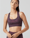 Eggplant Splatter Camo Rowie Sports Bra