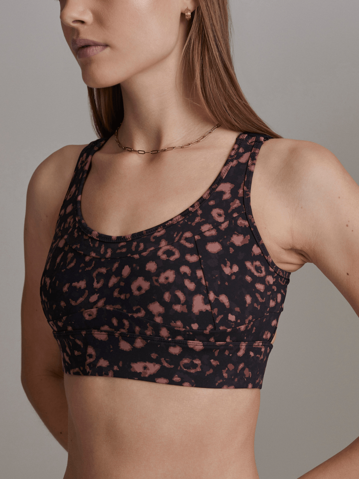 Red Textured Animal Edris Sports Bra