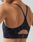 Grey Stone Leopard Elle Sports Bra