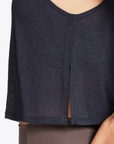 True Navy Breezy Crop Tank Top