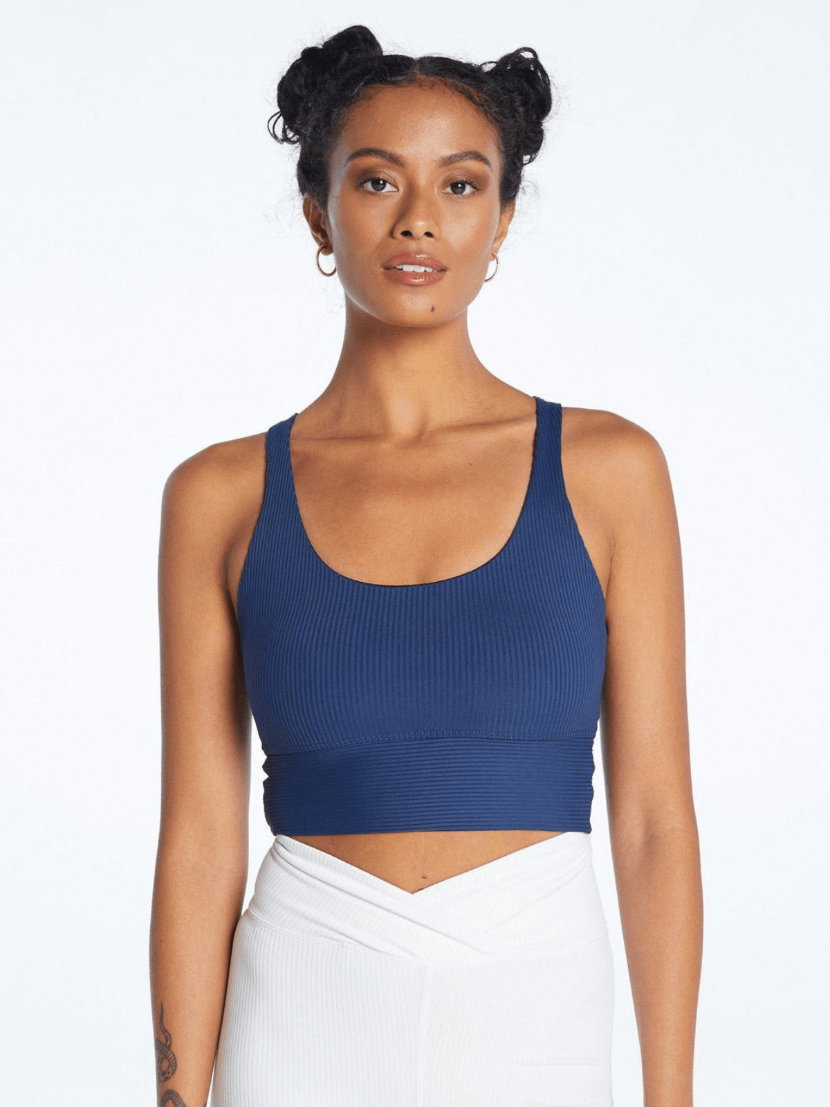 Navy Ribbed Gym Sports Bra