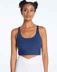 Navy Ribbed Gym Sports Bra