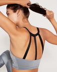 Shiny Rib Triple Back Bra