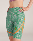 Green Printed TruePace Cycling Shorts