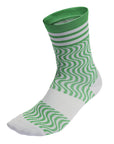 Green and White Crew Socks