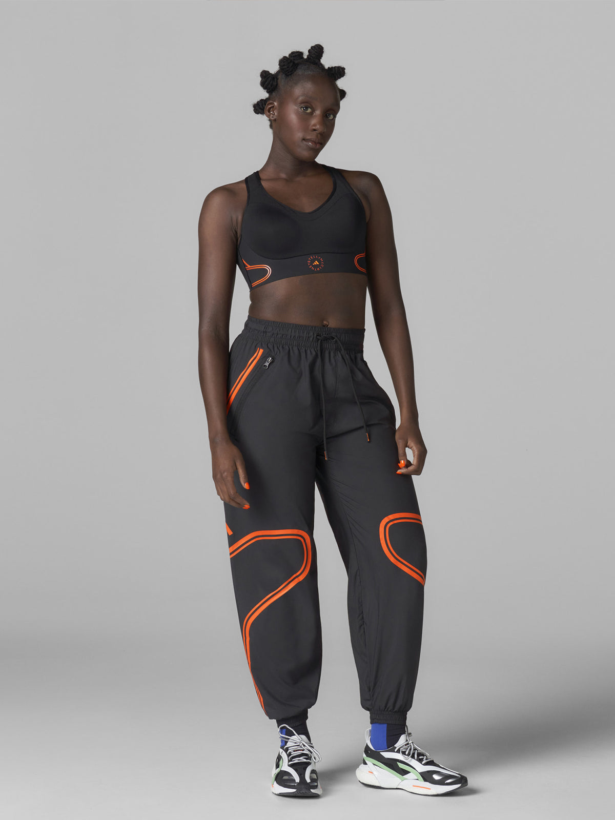 Black and Orange TruePace High Support Sports Bra