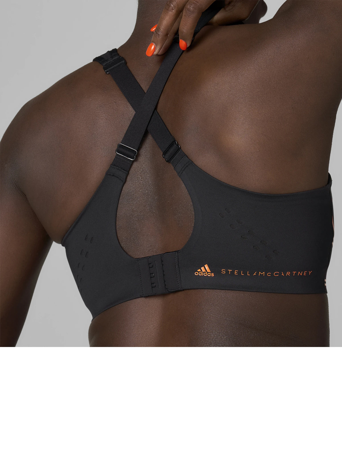 Black and Orange TruePace High Support Sports Bra