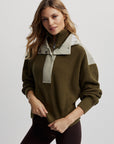 Dark Olive Mix Carter Half Zip Pullover