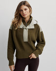 Dark Olive Mix Carter Half Zip Pullover