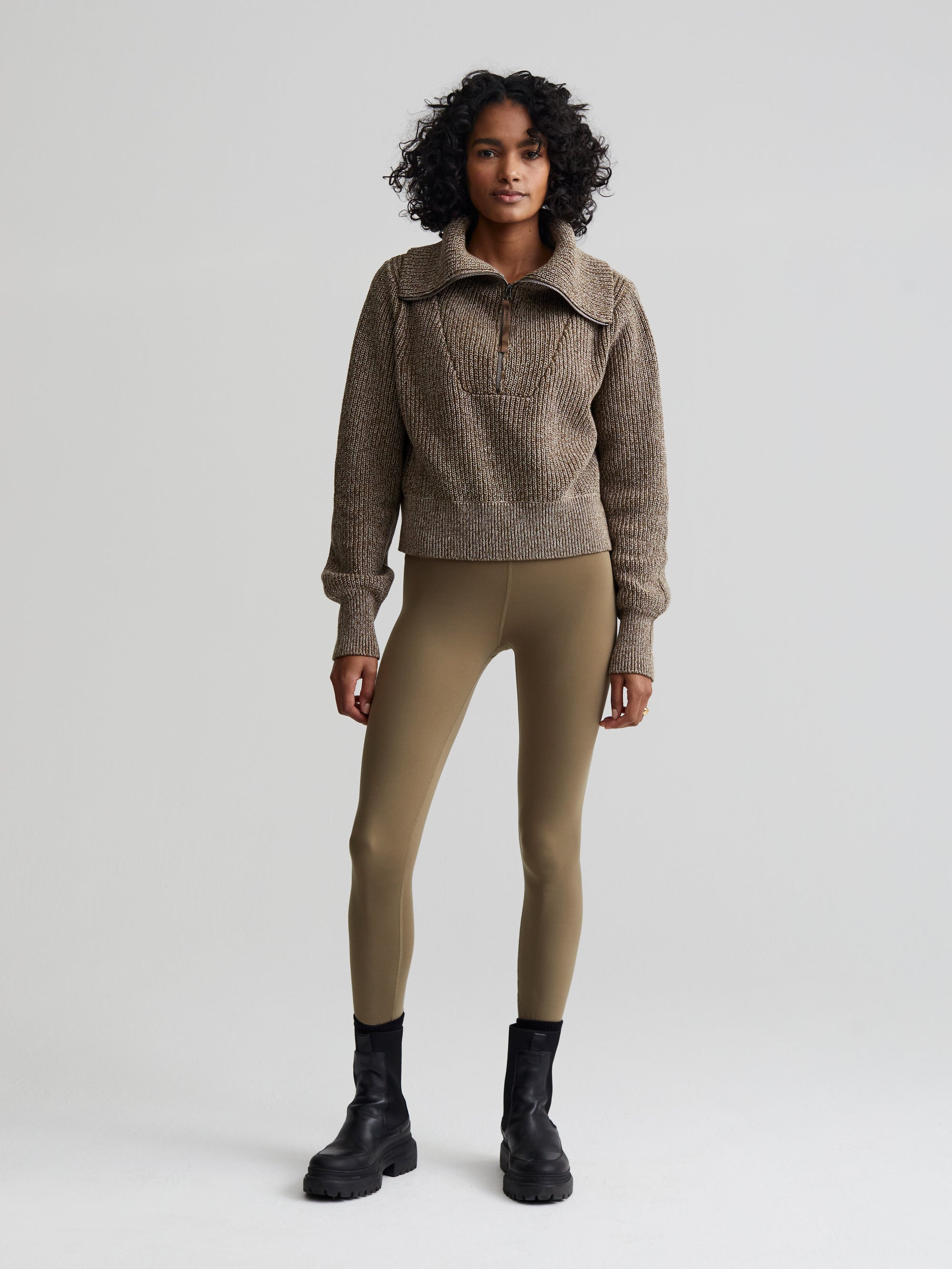 Dark Olive Speckle Mentone Half-Zip Pullover