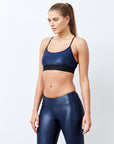 Navy Sweeper Sports Bra