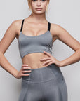 Shiny Rib Triple Back Bra
