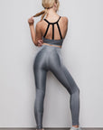 Shiny Rib Triple Back Bra