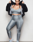 Shiny Rib Triple Back Bra
