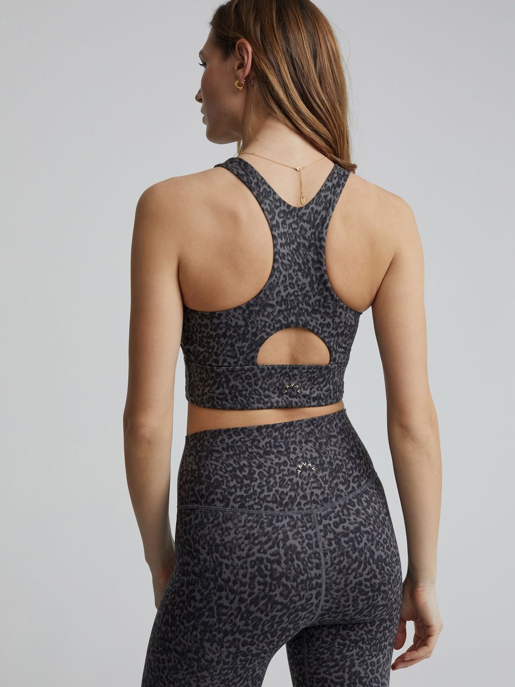 Midnight Distorted Cheetah Harris Sports Bra