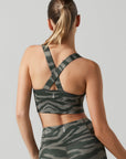 Dusty Olive Tiger Amber 2X Sports Bra