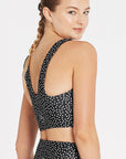 Polkadot Scoop Back Longline Bra