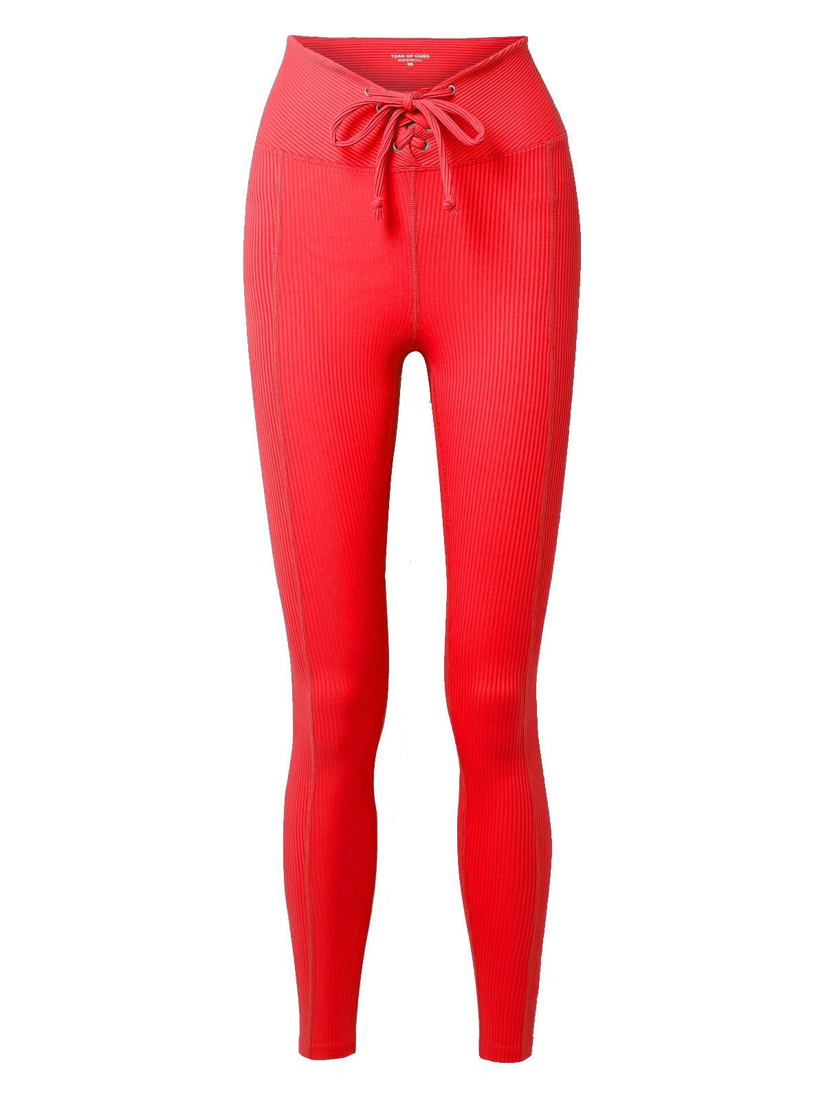 Red Ribbed Football Leggings – Fashercise - Main Image