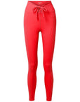 Red Ribbed Football Leggings